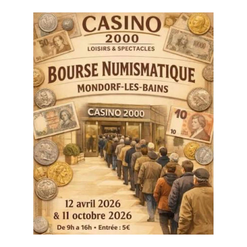 Our team will be waiting for you at Mondorf-Les-Bain Coin Fair, Luxembourg, the 11th of October 2026